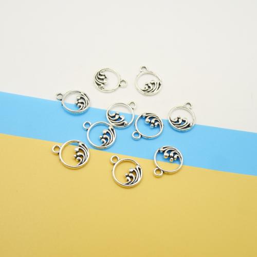 Tibetan Style Pendants, Round, antique silver color plated, DIY, 13.50x11x2.50mm, 100PCs/Bag, Sold By Bag