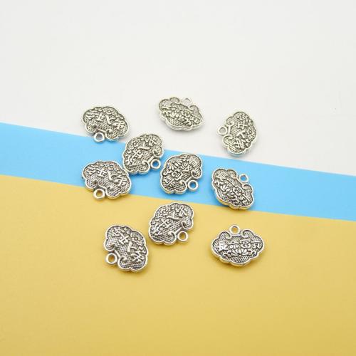 Tibetan Style Pendants, Longevity Lock, antique silver color plated, DIY, 11x14x4mm, 100PCs/Bag, Sold By Bag