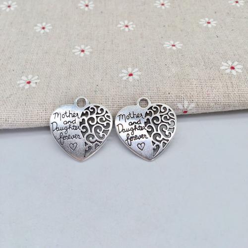 Tibetan Style Heart Pendants, antique silver color plated, DIY, 29x28x2mm, 100PCs/Bag, Sold By Bag