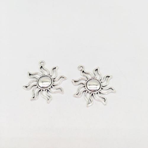 Tibetan Style Pendants, Sun, antique silver color plated, DIY, 34x30mm, 100PCs/Bag, Sold By Bag