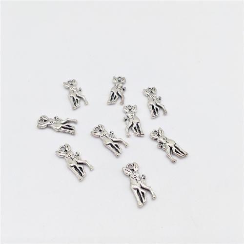 Tibetan Style Animal Pendants, Deer, antique silver color plated, DIY, 20x8x3mm, 100PCs/Bag, Sold By Bag