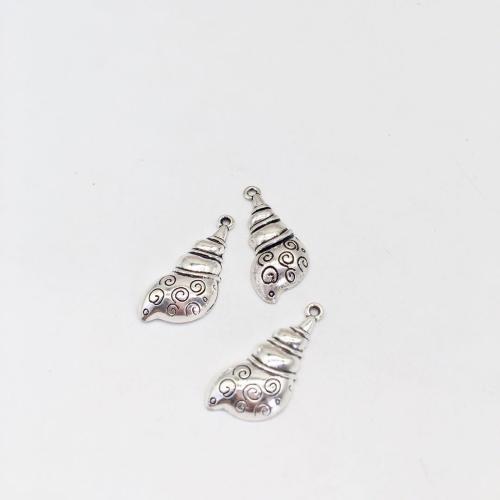 Tibetan Style Pendants, Conch, antique silver color plated, DIY, 30x13mm, 100PCs/Bag, Sold By Bag