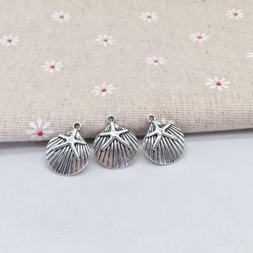 Tibetan Style Pendants, Shell, antique silver color plated, DIY, 22x18x3mm, 100PCs/Bag, Sold By Bag