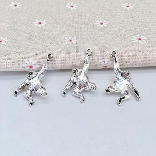 Tibetan Style Animal Pendants, Monkey, antique silver color plated, DIY, 30x22x4mm, 100PCs/Bag, Sold By Bag