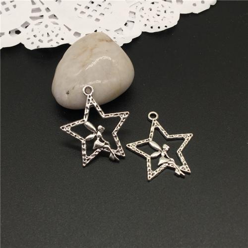 Tibetan Style Star Pendant, antique silver color plated, DIY, 29x25mm, 100PCs/Bag, Sold By Bag