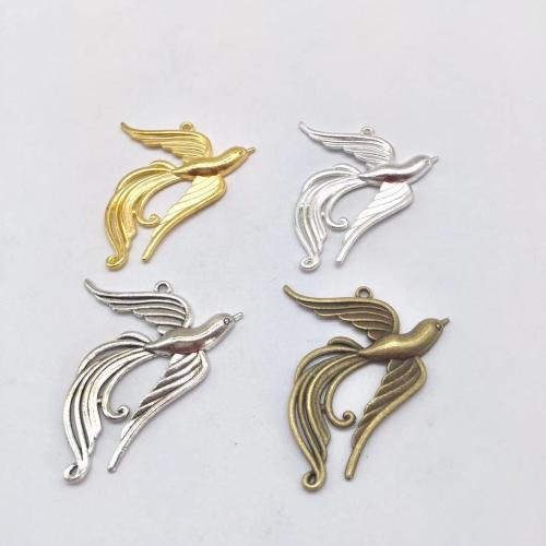 Tibetan Style Animal Pendants, Bird, plated, DIY, more colors for choice, 43x45x3mm, 100PCs/Bag, Sold By Bag