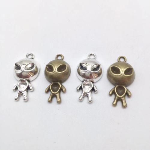 Tibetan Style Pendants, Alien, plated, DIY, more colors for choice, 31x15x7mm, 100PCs/Bag, Sold By Bag