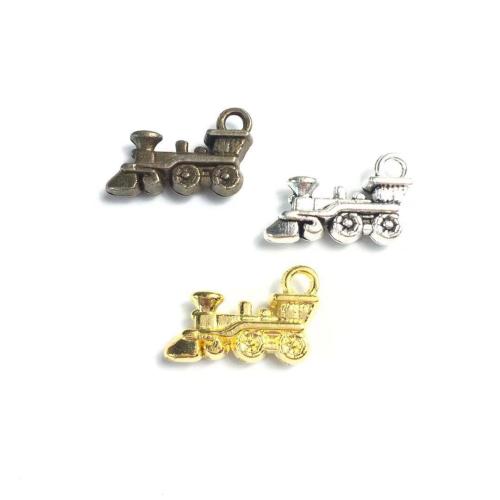 Vehicle Shaped Tibetan Style Pendants, Train, plated, DIY, more colors for choice, 17x11mm, 100PCs/Bag, Sold By Bag