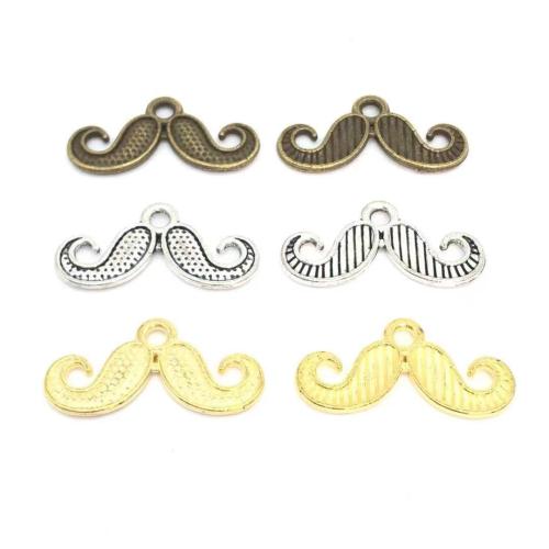 Tibetan Style Pendants, Mustache, plated, DIY, more colors for choice, 10x20mm, 100PCs/Bag, Sold By Bag