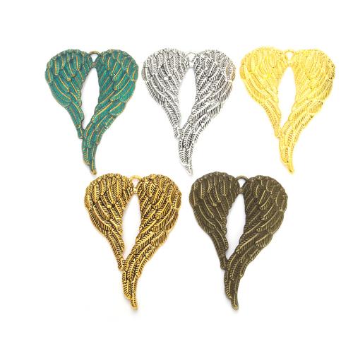 Wing Shaped Tibetan Style Pendants, plated, DIY, more colors for choice, 46x68mm, 100PCs/Bag, Sold By Bag