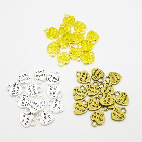 Zinklegierung Herz Anhänger, plattiert, DIY, keine, 10x13x2mm, 100PCs/Tasche, verkauft von Tasche