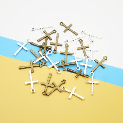 Tibetan Style Cross Pendants, plated, DIY, more colors for choice, 18x10x2mm, 100PCs/Bag, Sold By Bag