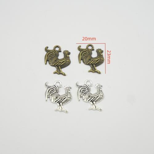 Tibetan Style Animal Pendants, Chicken, plated, DIY, more colors for choice, 23x20x4mm, 100PCs/Bag, Sold By Bag