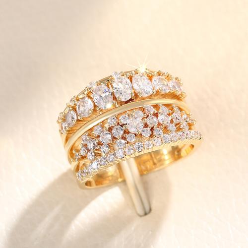 Cubic Zirconia Micro Pave Brass Ring, different size for choice & micro pave cubic zirconia & for woman, Sold By PC