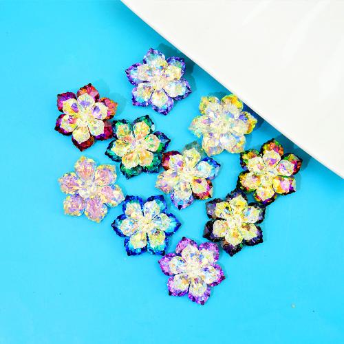 Broches de aleación de zinc, con Cristal, Flor, Joyería & para mujer, más colores para la opción, 45x46mm, Vendido por UD