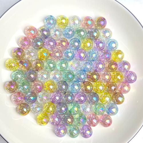 Resin Jewelry Beads, Round, UV plating, DIY & different size for choice, more colors for choice, Approx 100PCs/Bag, Sold By Bag