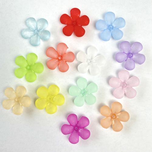 Frosted Acrylic Beads, Flower, injection moulding, DIY, more colors for choice, 23mm, Approx 360PCs/Bag, Sold By Bag