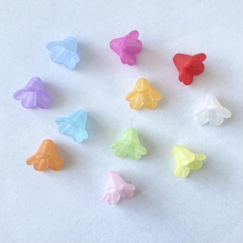 Frosted Acrylic Beads, Flower, injection moulding, DIY, more colors for choice, 14x10mm, Approx 1640PCs/Bag, Sold By Bag