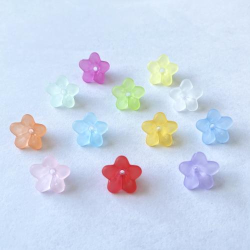 Frosted Acrylic Beads, Flower, injection moulding, DIY, more colors for choice, 12x6mm, Approx 2290PCs/Bag, Sold By Bag