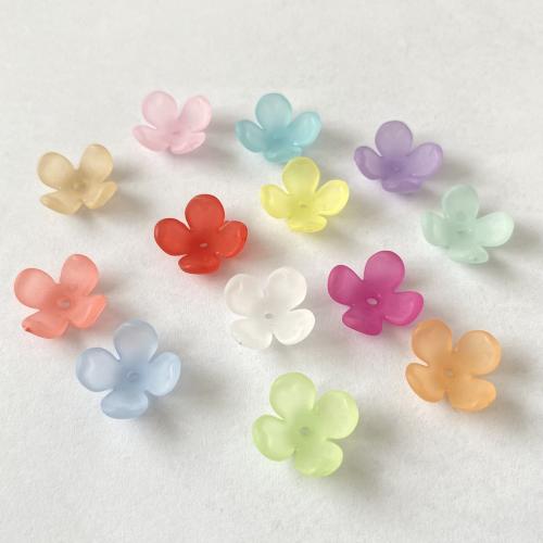 Frosted Acrylic Beads, Flower, injection moulding, DIY, more colors for choice, 14mm, Approx 1250PCs/Bag, Sold By Bag