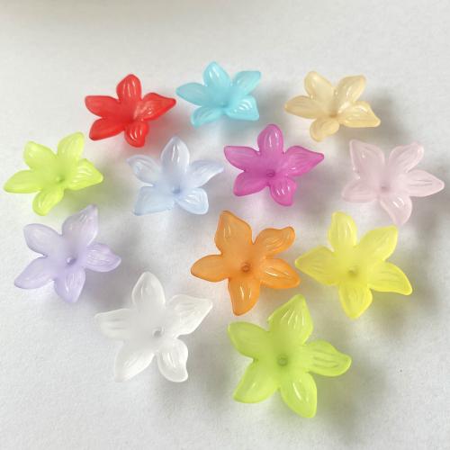 Frosted Acrylic Beads, Flower, injection moulding, DIY, more colors for choice, 29mm, Approx 460PCs/Bag, Sold By Bag