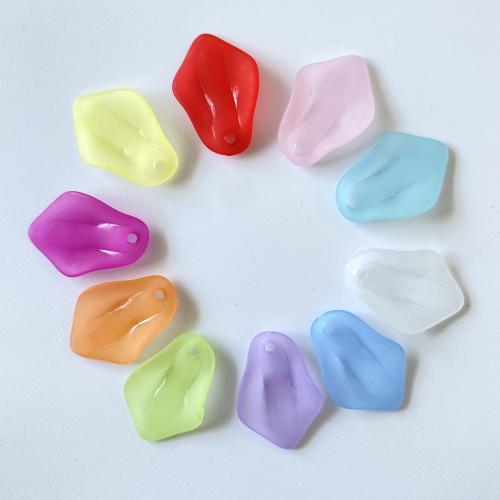 Acrylic Pendants, petals, injection moulding, DIY & frosted, more colors for choice, 23x16mm, Approx 970PCs/Bag, Sold By Bag