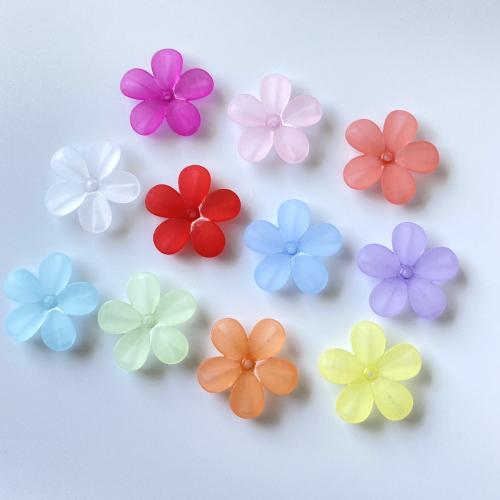 Frosted Acrylic Beads, Flower, injection moulding, DIY & different size for choice, more colors for choice, Sold By Bag