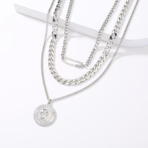 Tibetan Style Jewelry Necklace, silver color plated, fashion jewelry, silver color, nickel, lead & cadmium free, Sold By PC