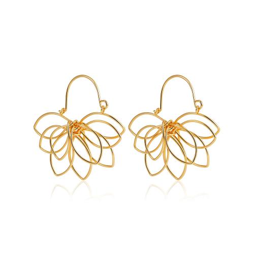 Brass Leverback Earring, petals, plated, for woman, more colors for choice, Sold By Pair