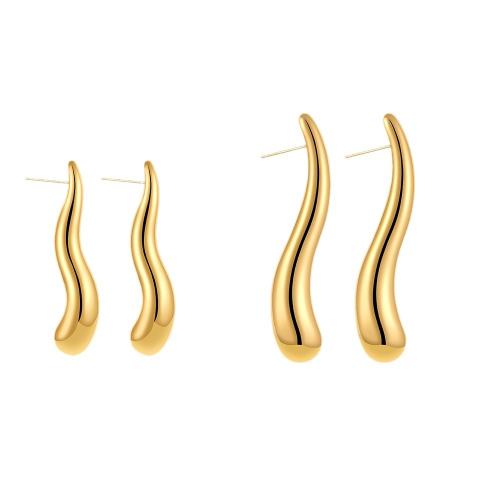 Pendientes de Acero Inoxidable, acero inoxidable 304, chapado, diferentes estilos para la opción & para mujer, dorado, Vendido por Par