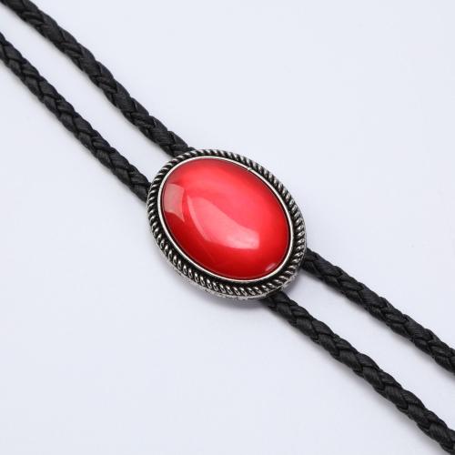 Tibetan Style Jewelry Necklace, with PU Leather & Gemstone, vintage & Unisex & different styles for choice, more colors for choice, Length:Approx 51-60 cm, Sold By PC