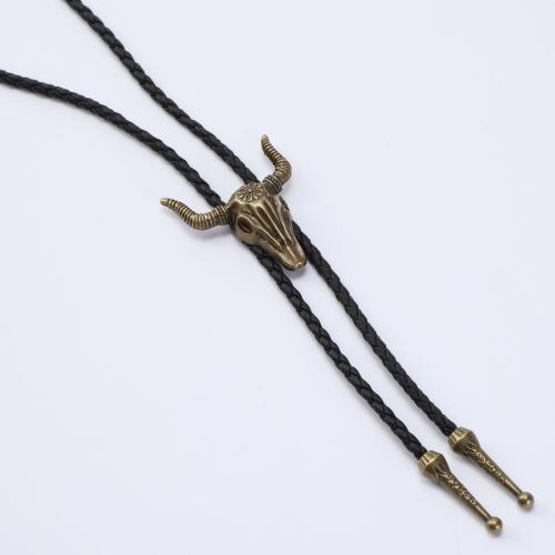 Tibetan Style Jewelry Necklace, with PU Leather, vintage & different styles for choice & for man, more colors for choice, Length:Approx 51-60 cm, Sold By PC