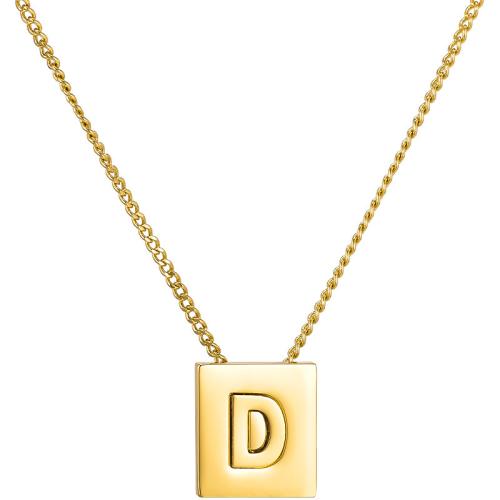 Collier en laiton, Placage, lettres sont de A à Z & modèles différents pour le choix & pour femme, doré, Longueur:Environ 43 cm, Vendu par PC