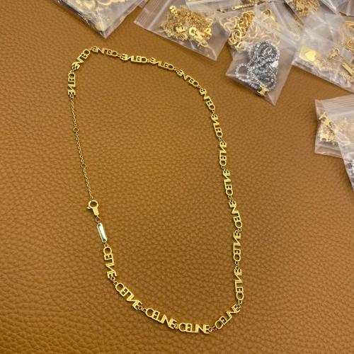 Brass Necklace, plated, fashion jewelry & for woman, golden, Length:Approx 44 cm, Sold By PC