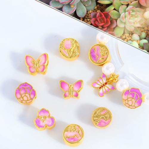 Brass Spacer Beads, sang gold plated, DIY & different styles for choice & enamel, Sold By PC