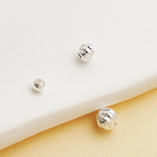 Spacer Beads Jewelry, 925 Sterling Silver, Round, DIY & different size for choice & twist, Sold By PC