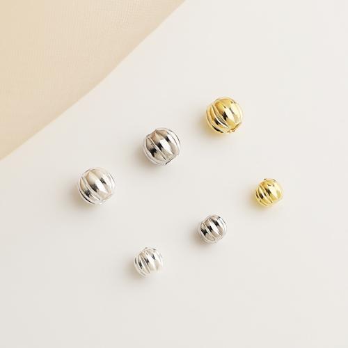 Spacer Beads Jewelry, 925 Sterling Silver, Round, DIY & different size for choice, more colors for choice, Sold By PC