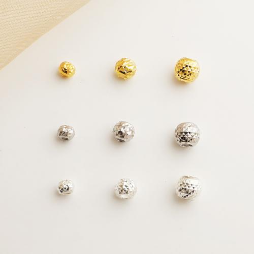 Perles d'espacement Bijoux, Argent sterling 925, Rond, DIY & Coupe de fleurs & normes différentes pour le choix, plus de couleurs à choisir, Vendu par PC