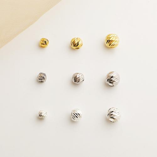 Spacer Beads Jewelry, 925 Sterling Silver, Round, DIY & flower cut & different size for choice, more colors for choice, Sold By PC