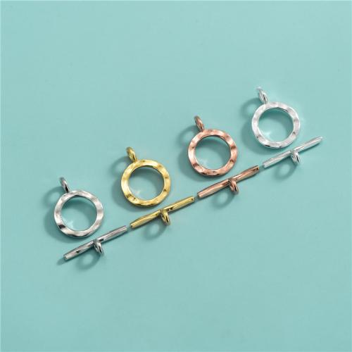 925 Sterling Silver Toggle Clasp, DIY, more colors for choice, O shape width 11.6mm, T shape length 16.8mm, Hole:Approx 2mm, Sold By Set