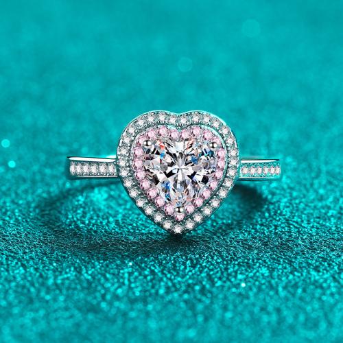 925 Sterling Silver Finger Ring, Heart, different materials for choice & different size for choice & for woman, Hole:Approx 2mm, US Ring Size:4-10, Sold By PC