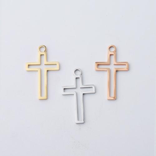 Stainless Steel Cross Pendants, fashion jewelry & DIY, more colors for choice, 30x18mm, Sold By PC