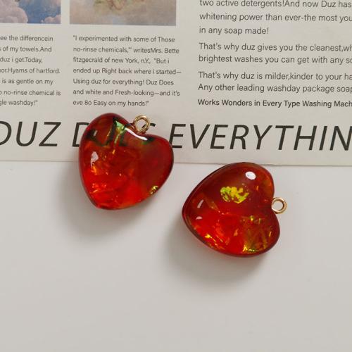 Resin Pendant, Heart, DIY, more colors for choice, 24x22mm, Sold By PC