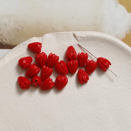 Natural Freshwater Shell Beads, Shell Powder, Flower Bud, DIY, more colors for choice, 9x7mm, Sold By PC