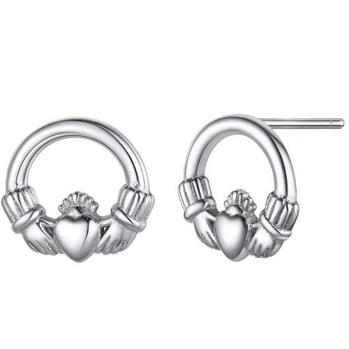 925 Sterling Silver Stud Earrings, fashion jewelry & for woman, 10.50mm, Sold By Pair