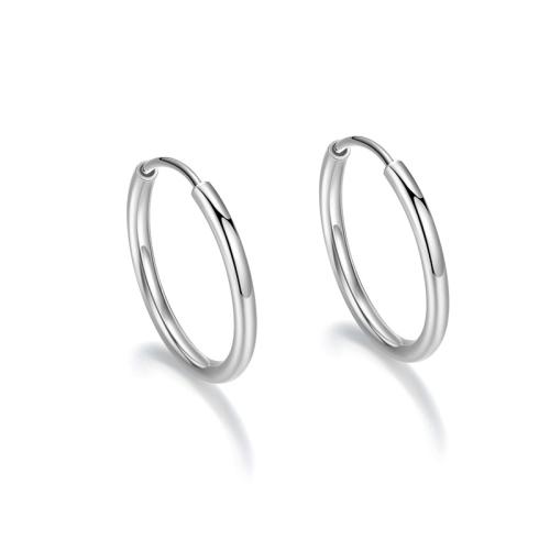 925 Sterling Silver Hoop Earrings, fashion jewelry & for woman, 20mm, Sold By Pair