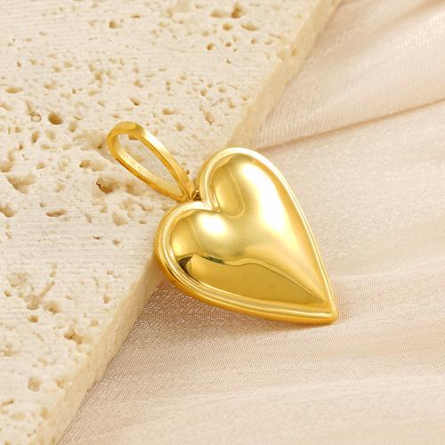 Stainless Steel Heart Pendants, 304 Stainless Steel, 18K gold plated, fashion jewelry & for woman, golden, 21x20mm, Sold By PC