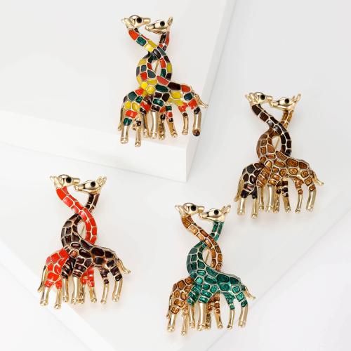 Tibetan Style Brooches, Deer, fashion jewelry & for woman & enamel, more colors for choice, 48x32mm, Sold By PC