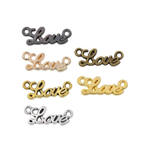 Letter Tibetan Style Connector, Alphabet Letter, plated, DIY & 1/1 loop, more colors for choice, nickel, lead & cadmium free, 20x8x1.50mm, Approx 100PCs/Bag, Sold By Bag