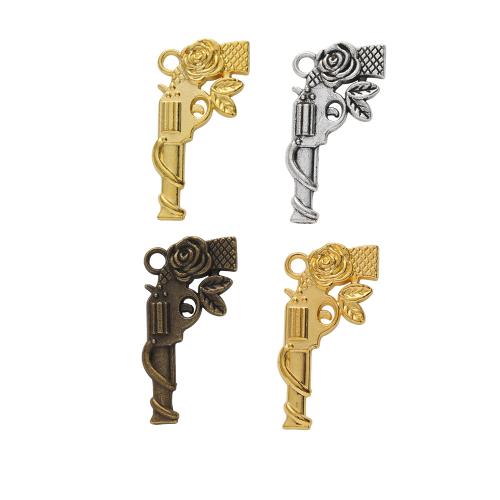 Tibetan Style Gun Pendants, plated, DIY, more colors for choice, nickel, lead & cadmium free, 31x15.50x3mm, Approx 100PCs/Bag, Sold By Bag